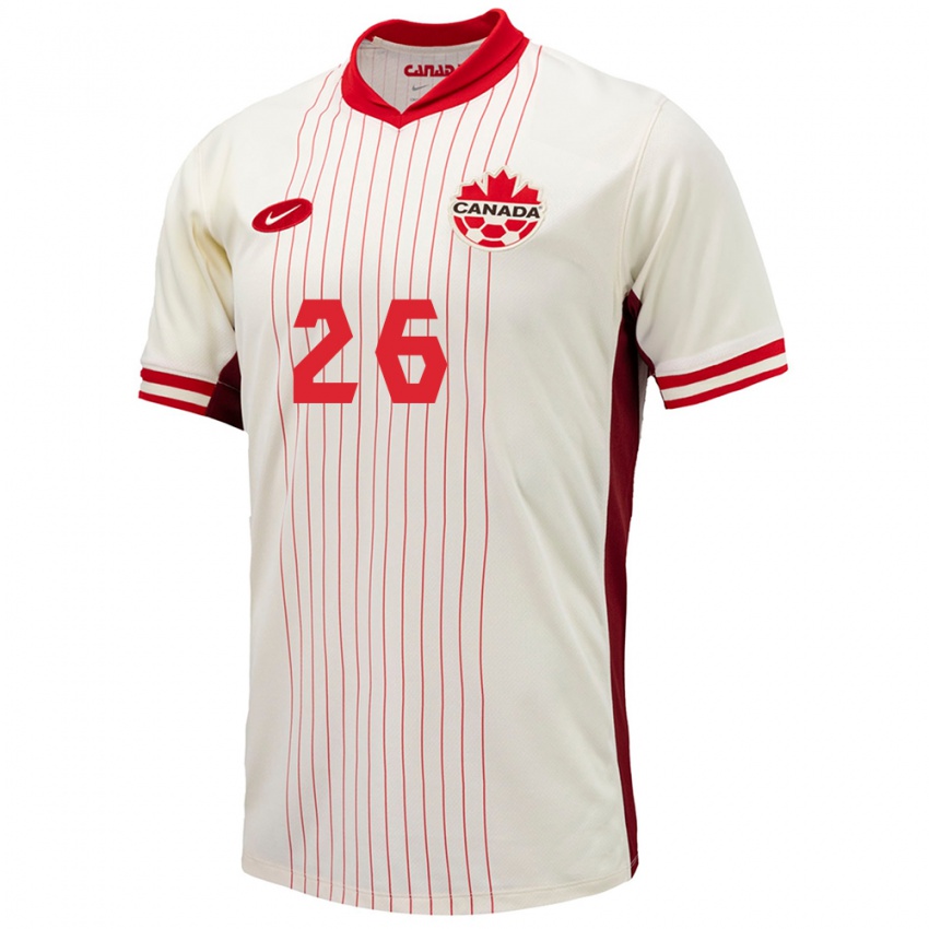 Niño Camiseta Canadá Luca Koleosho #26 Blanco 2ª Equipación 24-26 La Camisa Chile