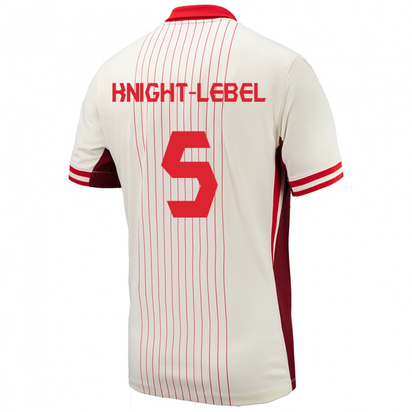 Niño Camiseta Canadá Jamie Knight Lebel #5 Blanco 2ª Equipación 24-26 La Camisa Chile