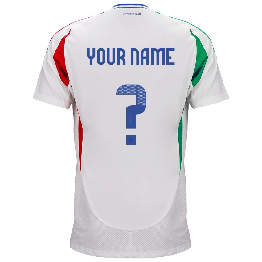 Niño Camiseta Italia Ihren Namen #0 Blanco 2ª Equipación 24-26 La Camisa Chile