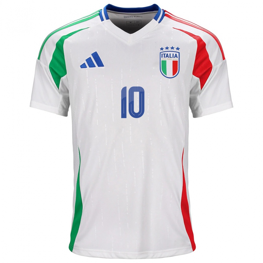 Niño Camiseta Italia Antonella Carta #10 Blanco 2ª Equipación 24-26 La Camisa Chile