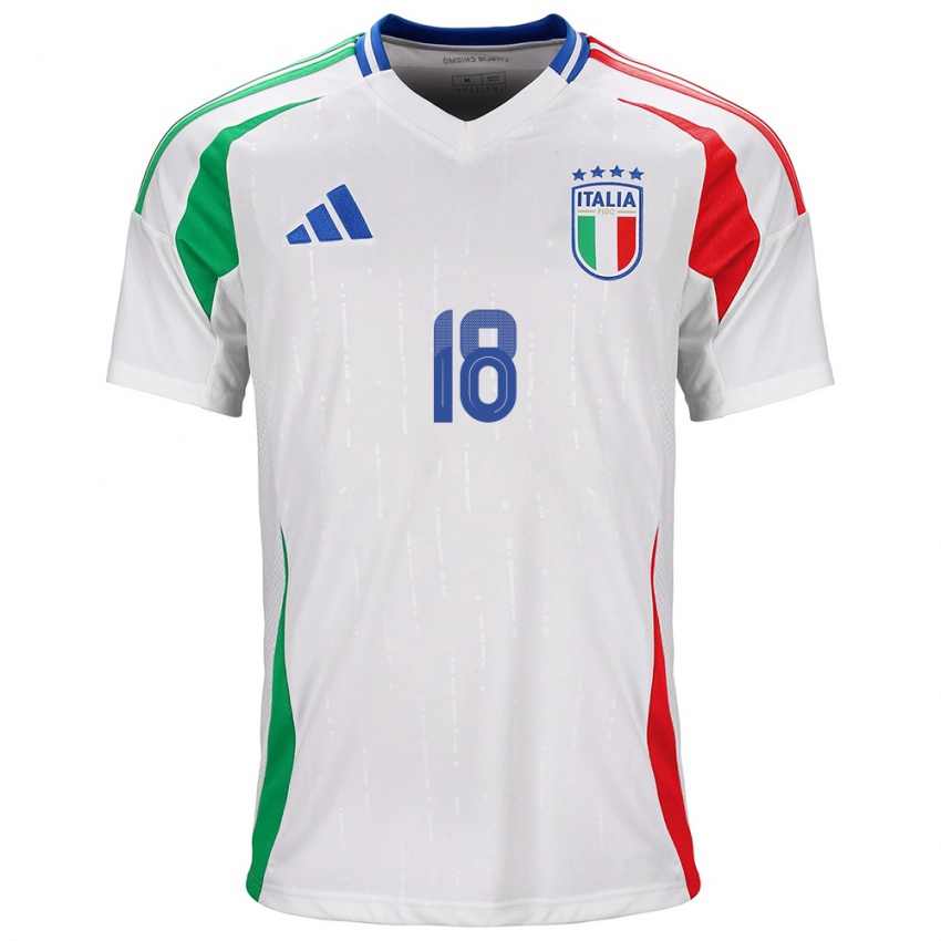 Niño Camiseta Italia Nicolò Barella #18 Blanco 2ª Equipación 24-26 La Camisa Chile