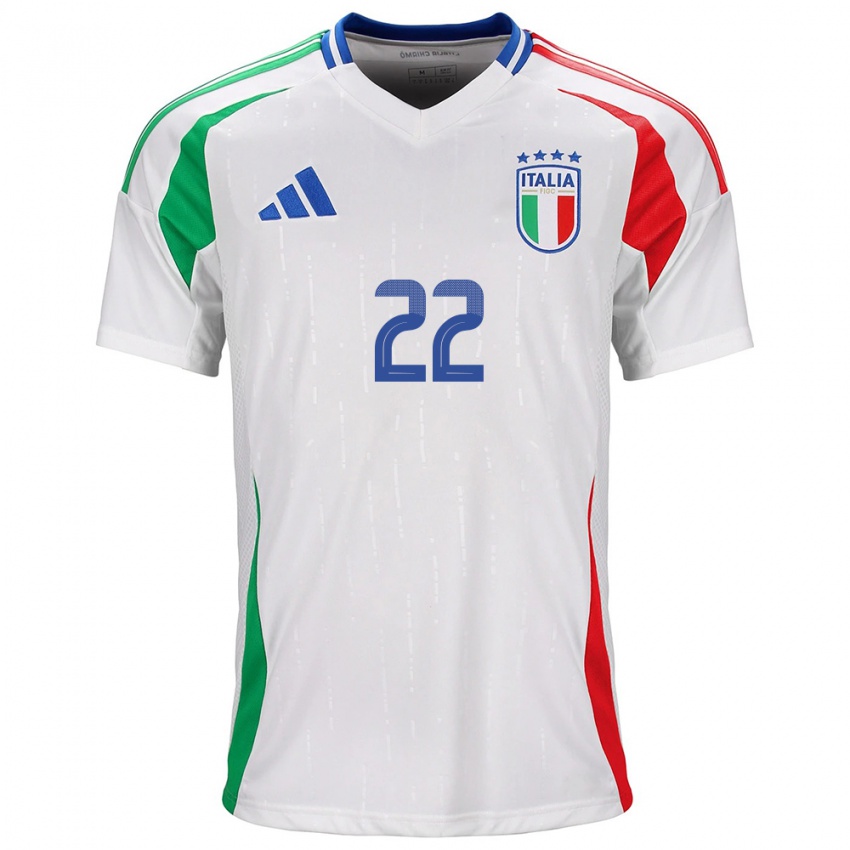 Niño Camiseta Italia Francesca Durante #22 Blanco 2ª Equipación 24-26 La Camisa Chile