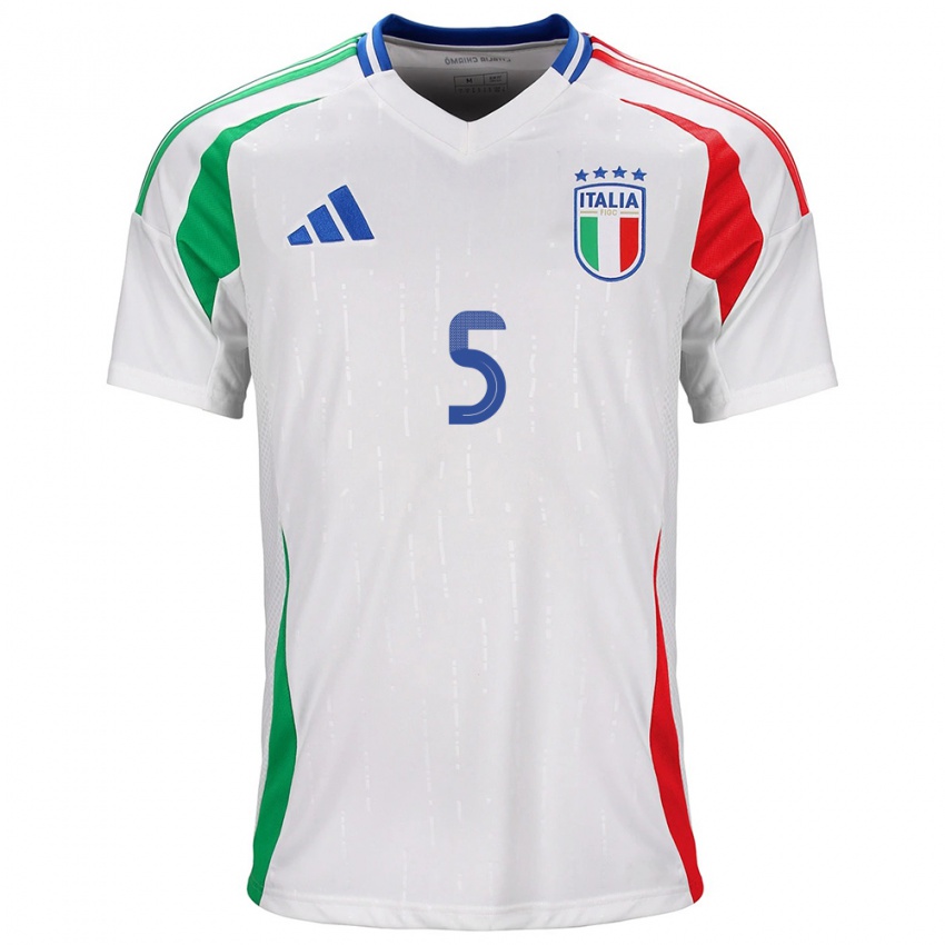 Niño Camiseta Italia Cristiano Biraghi #5 Blanco 2ª Equipación 24-26 La Camisa Chile