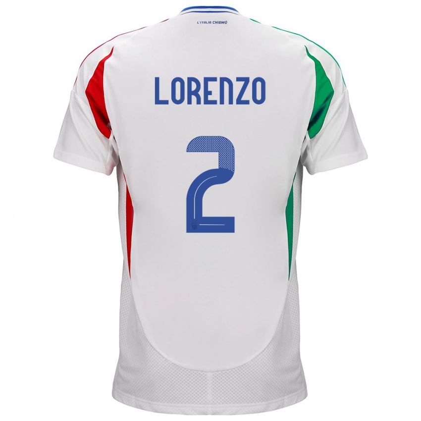 Niño Camiseta Italia Giovanni Di Lorenzo #2 Blanco 2ª Equipación 24-26 La Camisa Chile