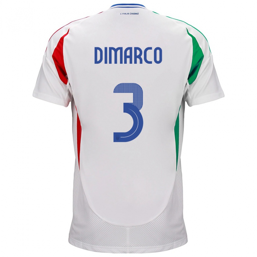 Niño Camiseta Italia Federico Dimarco #3 Blanco 2ª Equipación 24-26 La Camisa Chile