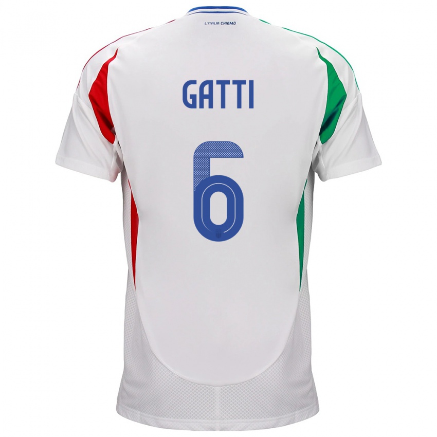 Niño Camiseta Italia Federico Gatti #6 Blanco 2ª Equipación 24-26 La Camisa Chile