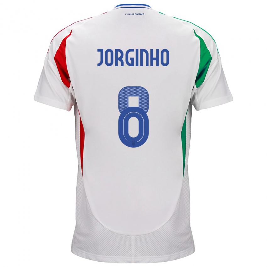 Niño Camiseta Italia Jorginho #8 Blanco 2ª Equipación 24-26 La Camisa Chile