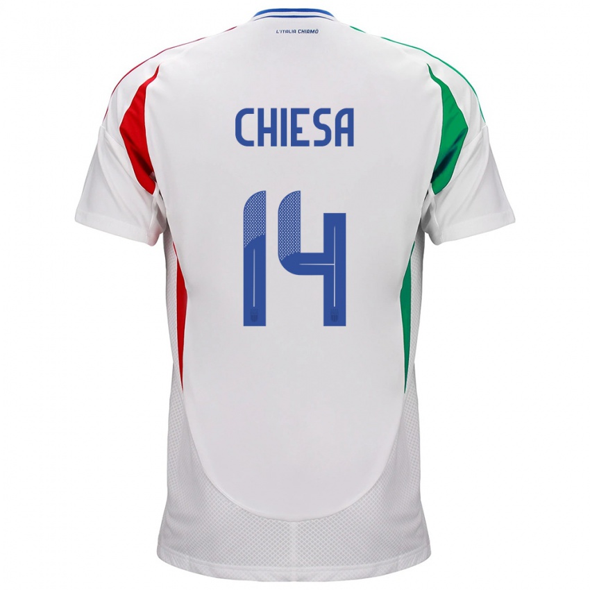 Niño Camiseta Italia Federico Chiesa #14 Blanco 2ª Equipación 24-26 La Camisa Chile