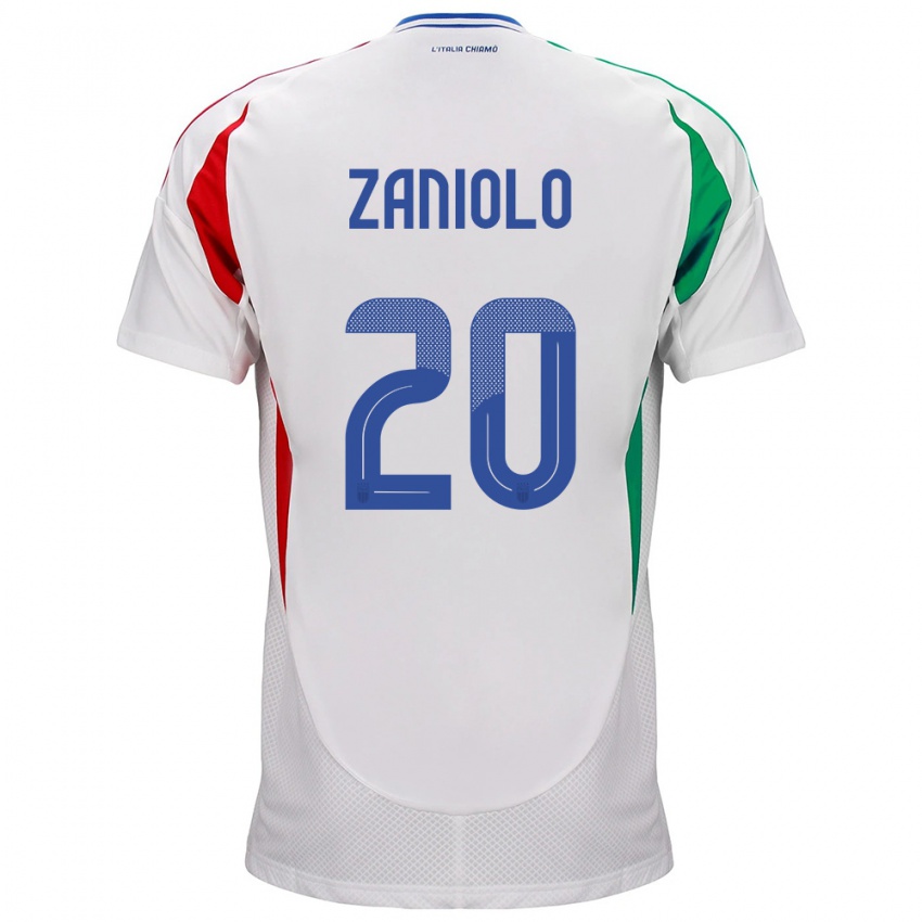 Niño Camiseta Italia Nicolò Zaniolo #20 Blanco 2ª Equipación 24-26 La Camisa Chile