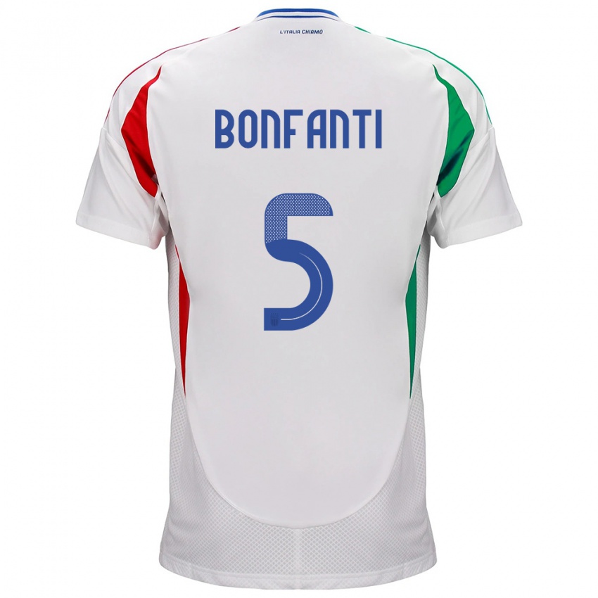 Niño Camiseta Italia Giovanni Bonfanti #5 Blanco 2ª Equipación 24-26 La Camisa Chile