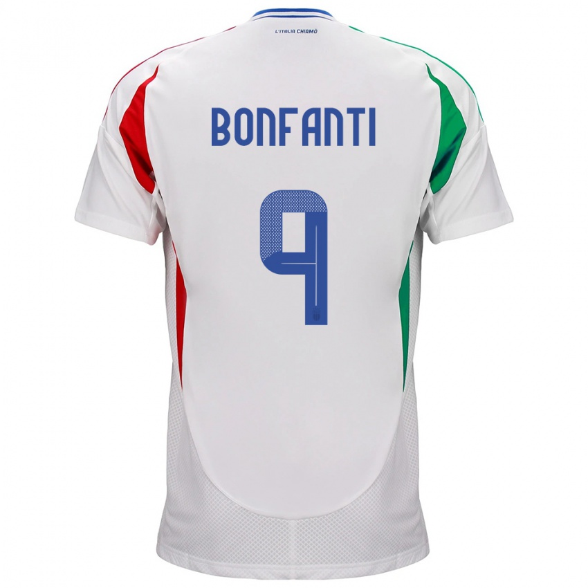 Niño Camiseta Italia Nicholas Bonfanti #9 Blanco 2ª Equipación 24-26 La Camisa Chile