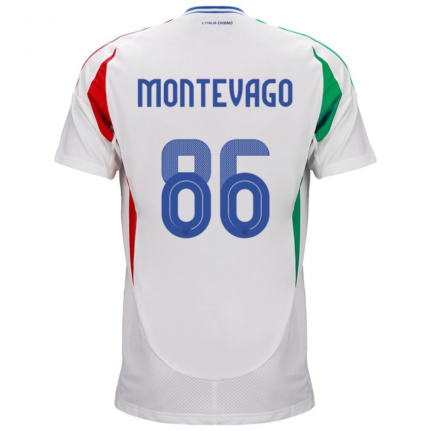 Niño Camiseta Italia Daniele Montevago #86 Blanco 2ª Equipación 24-26 La Camisa Chile