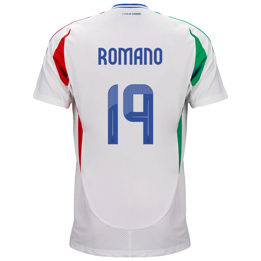 Niño Camiseta Italia Marco Romano #19 Blanco 2ª Equipación 24-26 La Camisa Chile