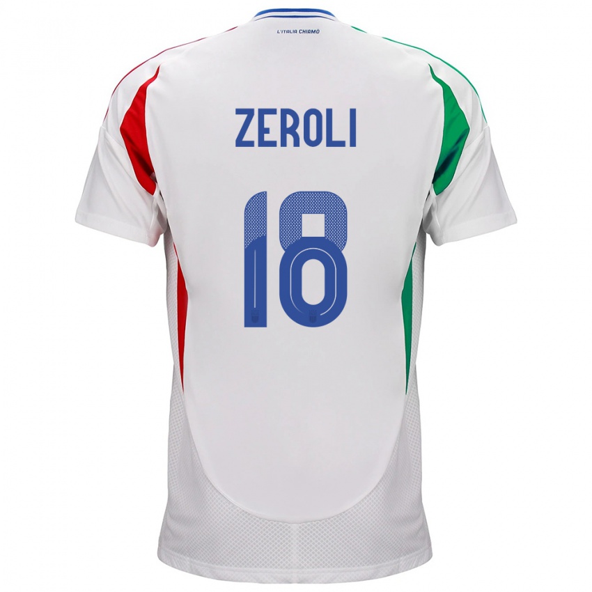 Niño Camiseta Italia Kevin Zeroli #18 Blanco 2ª Equipación 24-26 La Camisa Chile