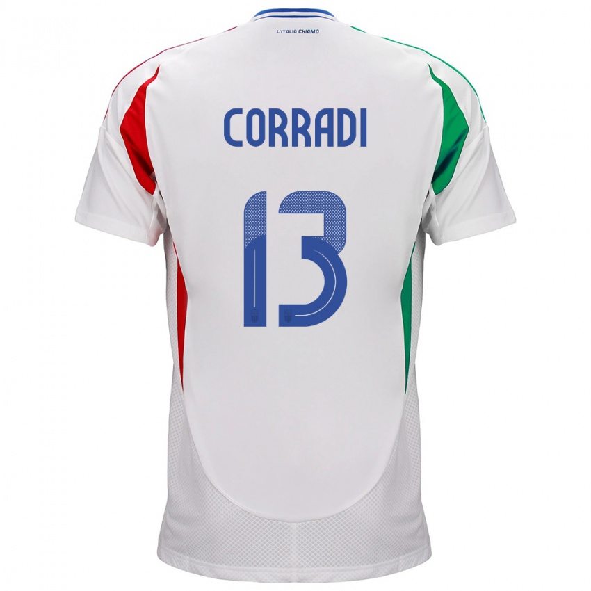 Niño Camiseta Italia Christian Corradi #13 Blanco 2ª Equipación 24-26 La Camisa Chile