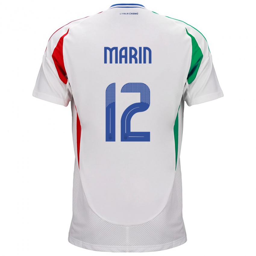 Niño Camiseta Italia Renato Marin #12 Blanco 2ª Equipación 24-26 La Camisa Chile