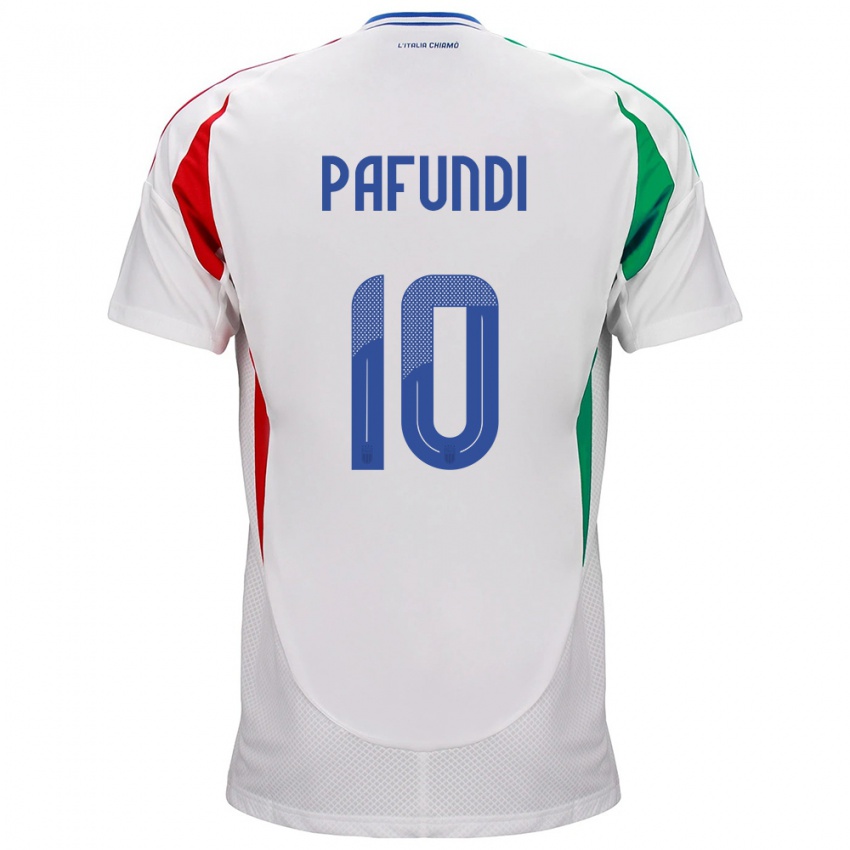 Niño Camiseta Italia Simone Pafundi #10 Blanco 2ª Equipación 24-26 La Camisa Chile