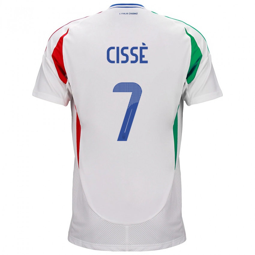 Niño Camiseta Italia Alphadjo Cissè #7 Blanco 2ª Equipación 24-26 La Camisa Chile