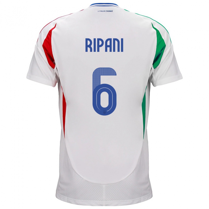 Niño Camiseta Italia Diego Ripani #6 Blanco 2ª Equipación 24-26 La Camisa Chile