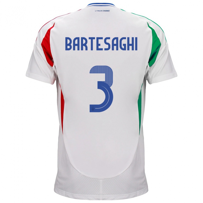 Niño Camiseta Italia Davide Bartesaghi #3 Blanco 2ª Equipación 24-26 La Camisa Chile