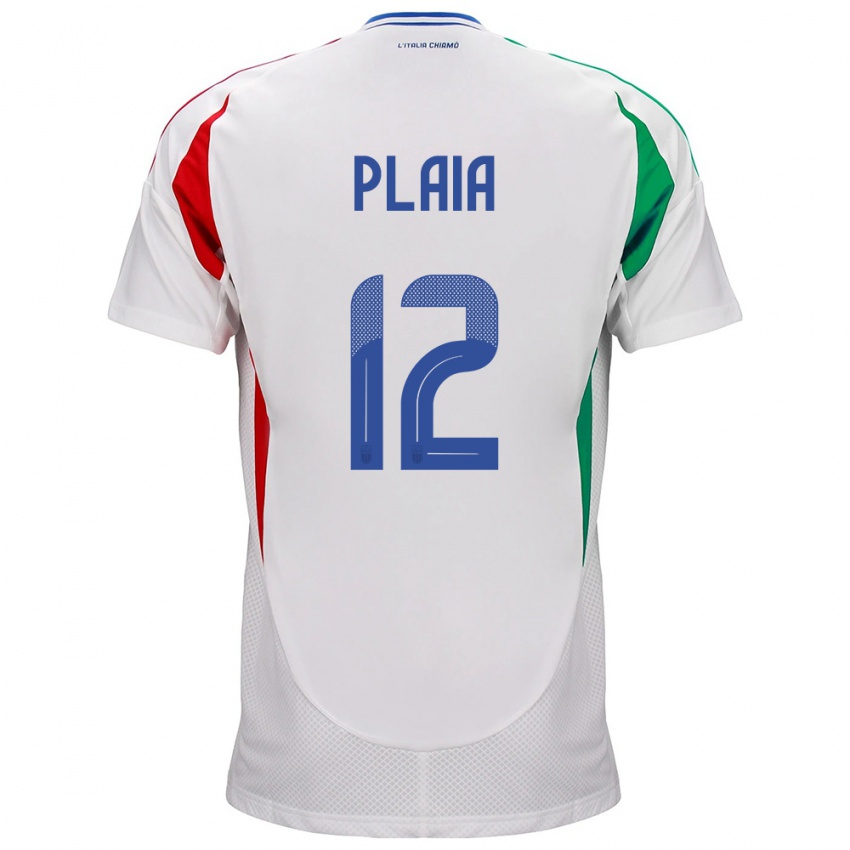 Niño Camiseta Italia Francesco Plaia #12 Blanco 2ª Equipación 24-26 La Camisa Chile