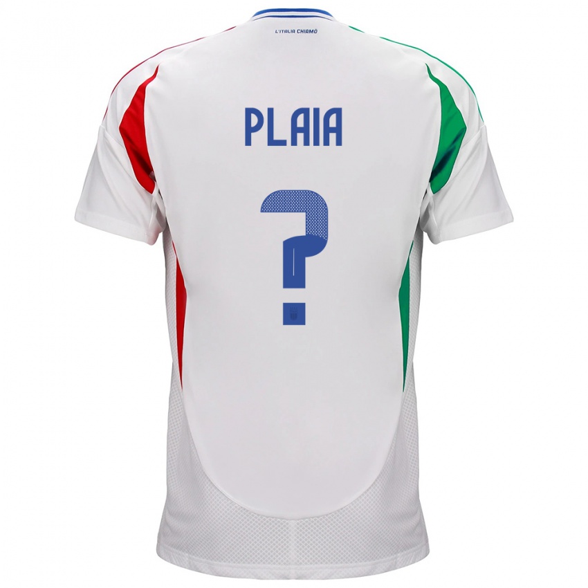 Niño Camiseta Italia Matteo Plaia #0 Blanco 2ª Equipación 24-26 La Camisa Chile