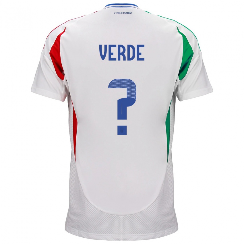 Niño Camiseta Italia Francesco Verde #0 Blanco 2ª Equipación 24-26 La Camisa Chile