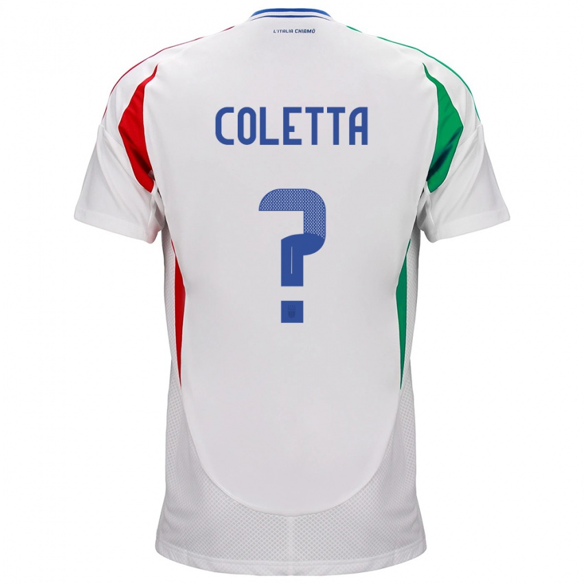 Niño Camiseta Italia Federico Coletta #0 Blanco 2ª Equipación 24-26 La Camisa Chile