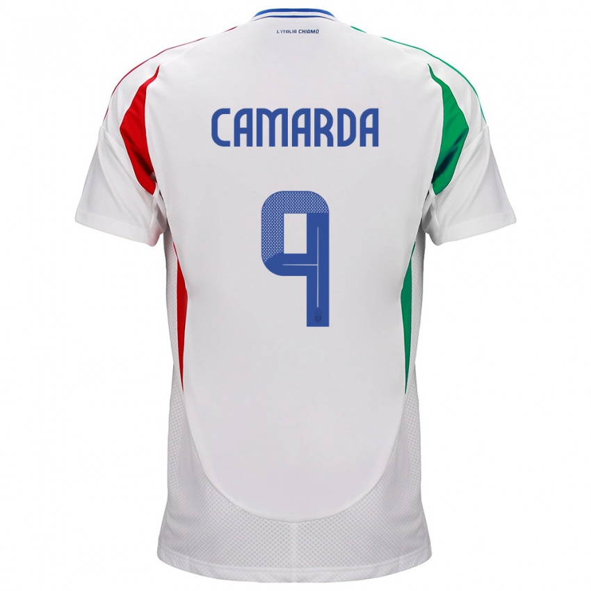 Niño Camiseta Italia Francesco Camarda #9 Blanco 2ª Equipación 24-26 La Camisa Chile