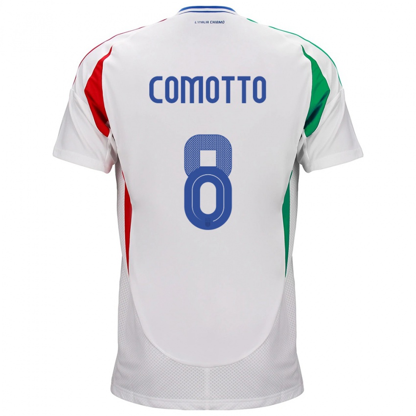 Niño Camiseta Italia Christian Comotto #8 Blanco 2ª Equipación 24-26 La Camisa Chile