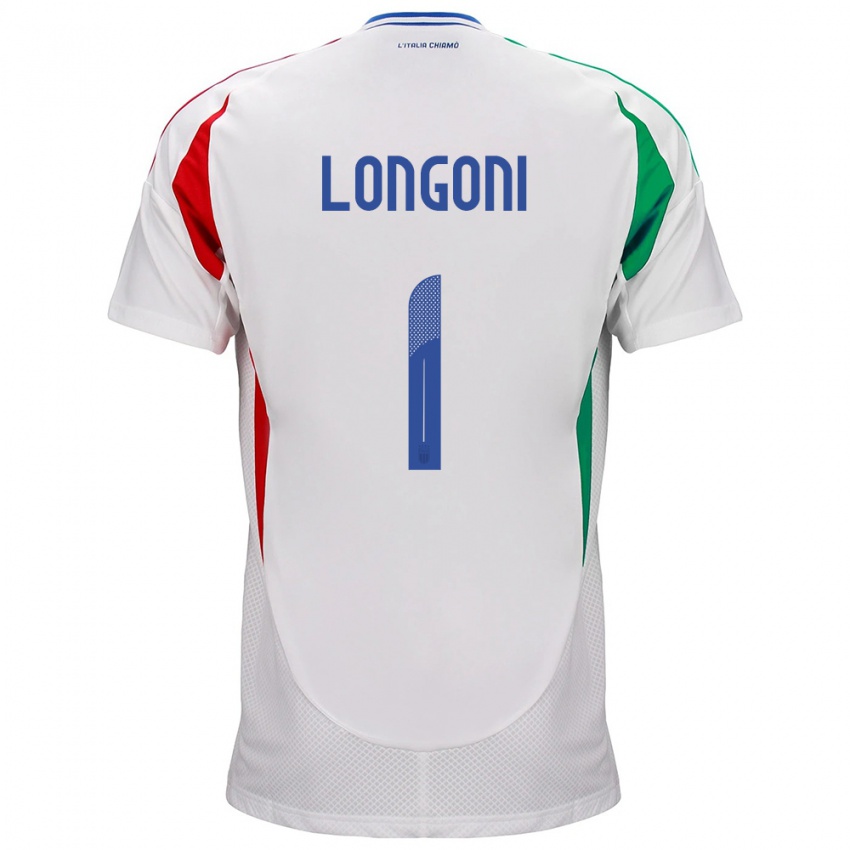 Niño Camiseta Italia Alessandro Longoni #1 Blanco 2ª Equipación 24-26 La Camisa Chile