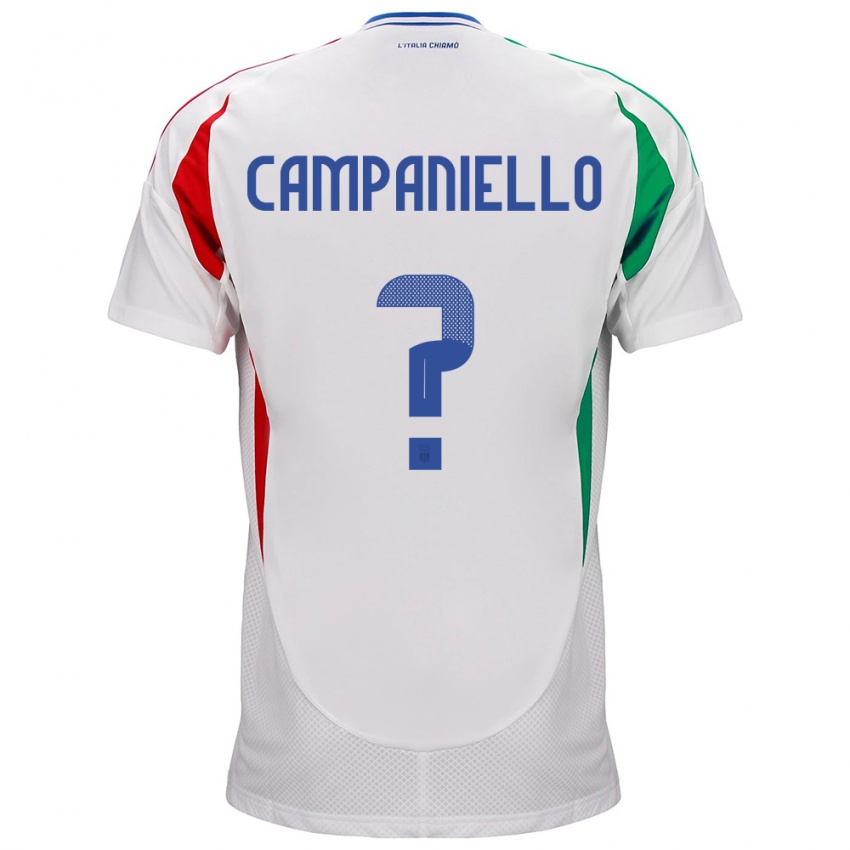 Niño Camiseta Italia Thomas Campaniello #0 Blanco 2ª Equipación 24-26 La Camisa Chile