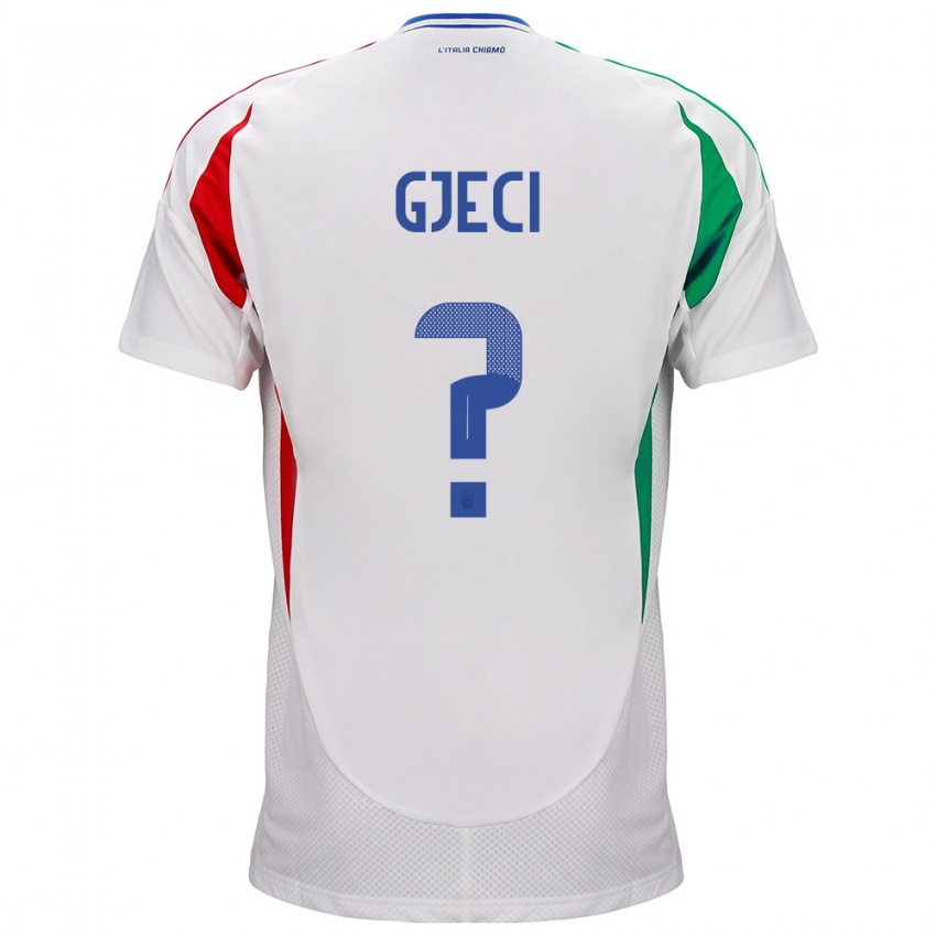 Niño Camiseta Italia Delis Gjeci #0 Blanco 2ª Equipación 24-26 La Camisa Chile