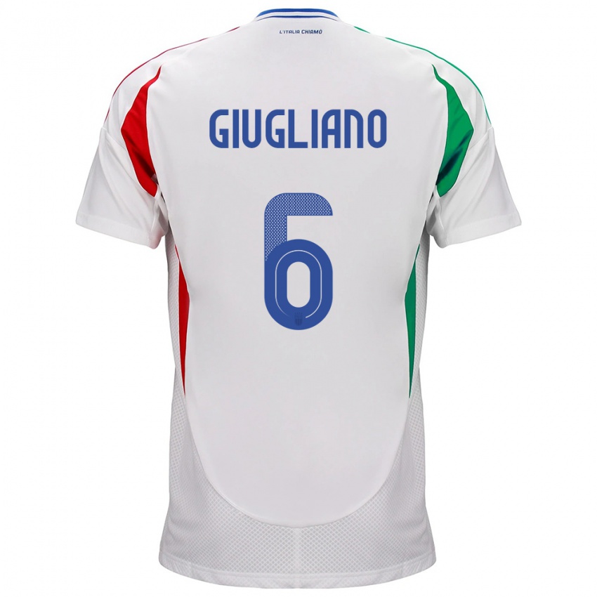 Niño Camiseta Italia Manuela Giugliano #6 Blanco 2ª Equipación 24-26 La Camisa Chile