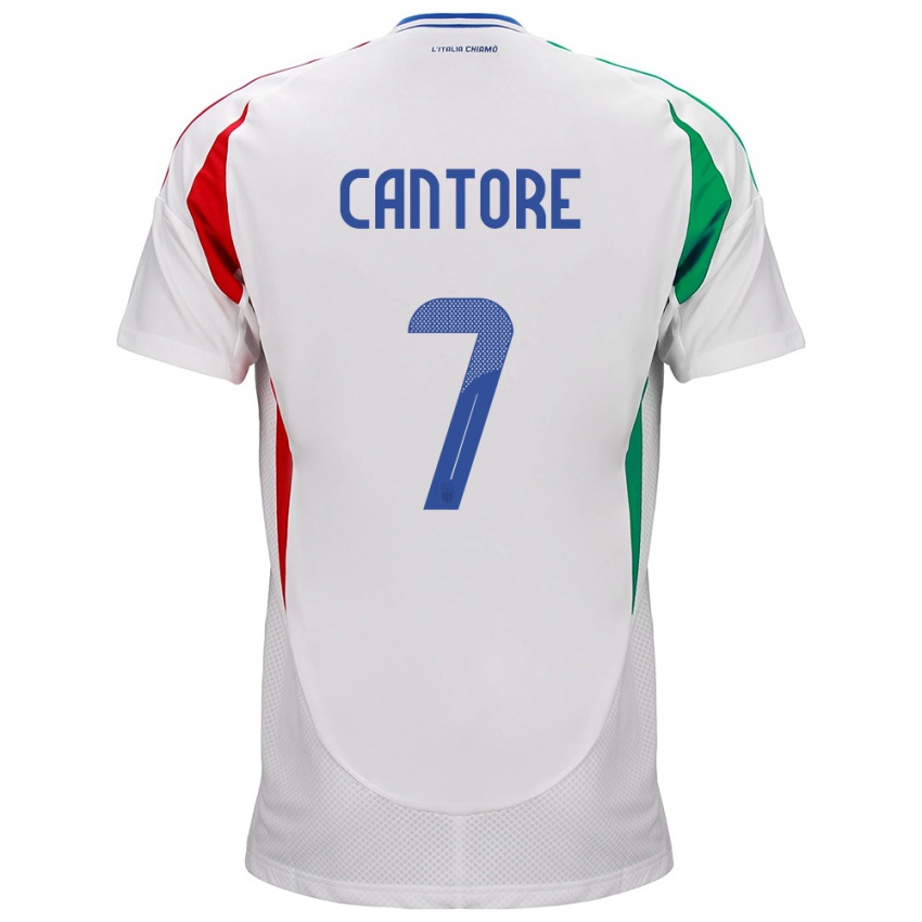 Niño Camiseta Italia Sofia Cantore #7 Blanco 2ª Equipación 24-26 La Camisa Chile