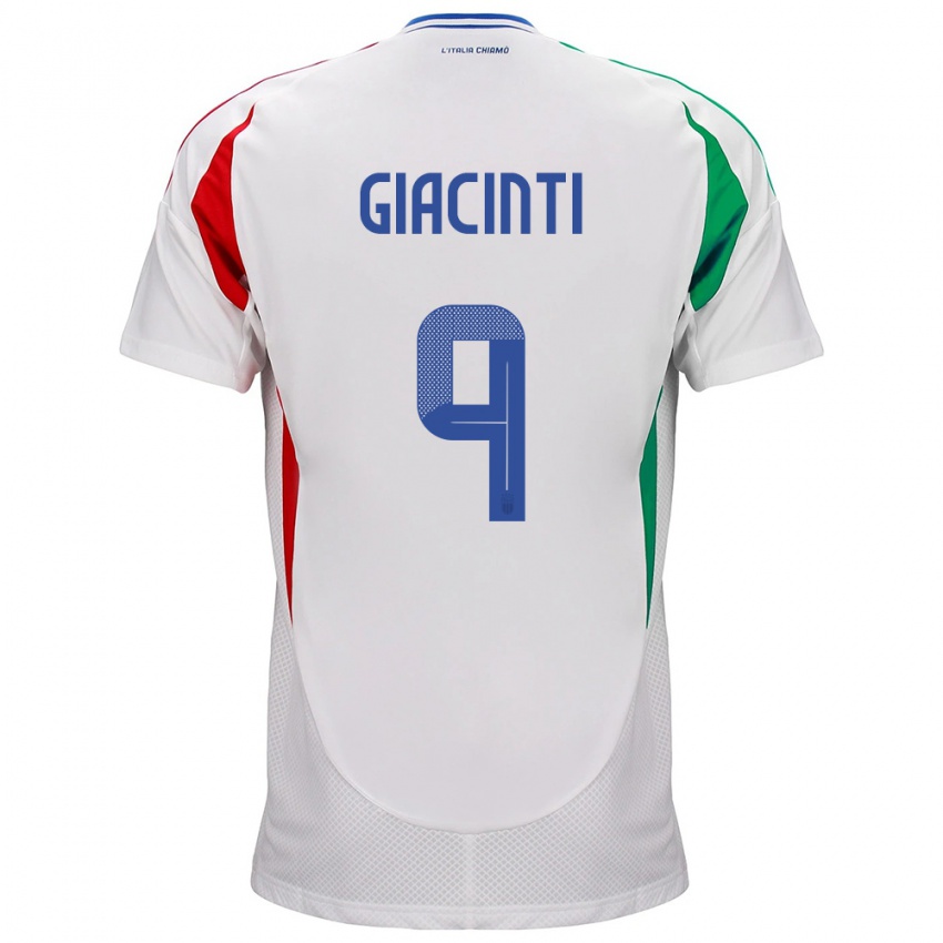 Niño Camiseta Italia Valentina Giacinti #9 Blanco 2ª Equipación 24-26 La Camisa Chile