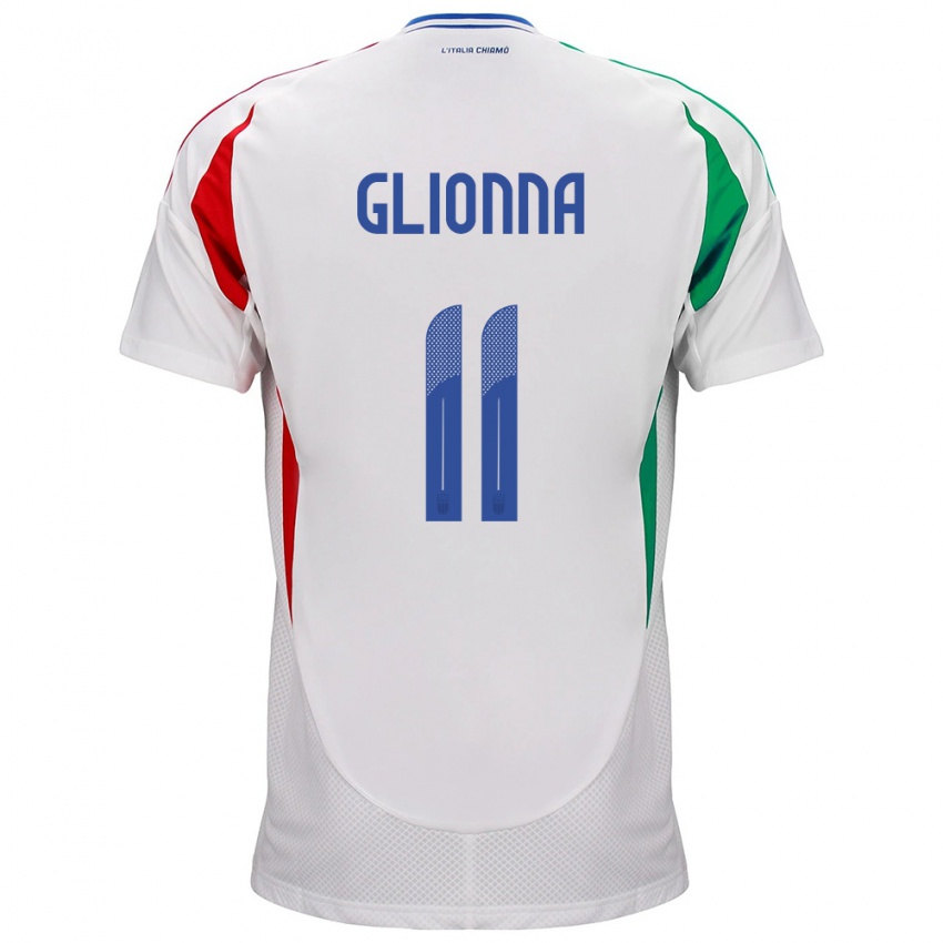 Niño Camiseta Italia Benedetta Glionna #11 Blanco 2ª Equipación 24-26 La Camisa Chile