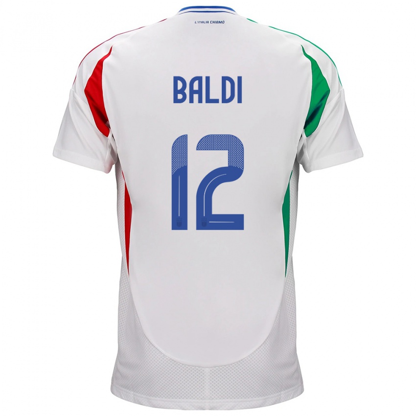 Niño Camiseta Italia Rachele Baldi #12 Blanco 2ª Equipación 24-26 La Camisa Chile