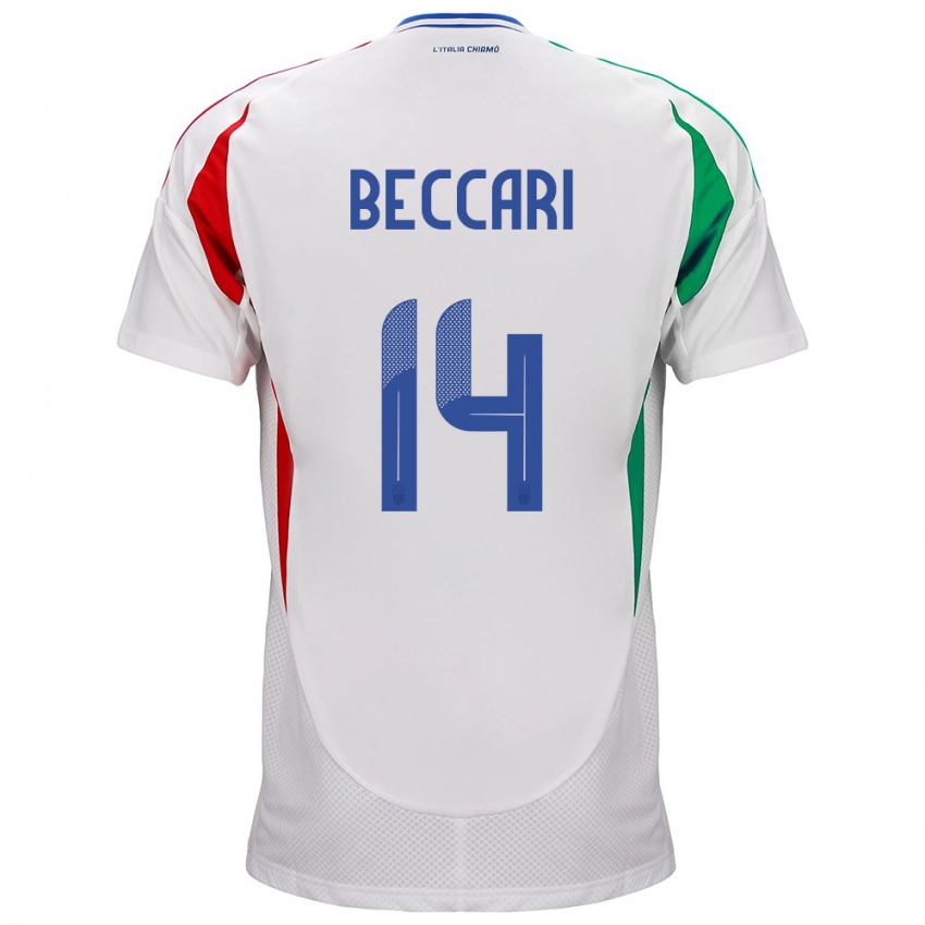 Niño Camiseta Italia Chiara Beccari #14 Blanco 2ª Equipación 24-26 La Camisa Chile