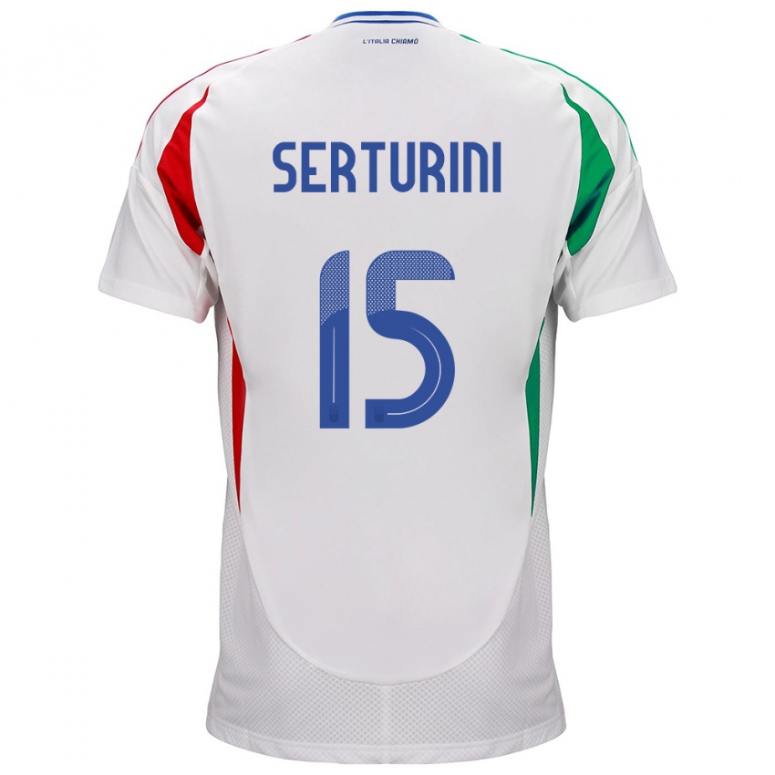 Niño Camiseta Italia Annamaria Serturini #15 Blanco 2ª Equipación 24-26 La Camisa Chile