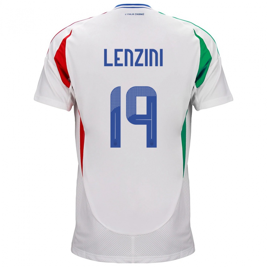 Niño Camiseta Italia Martina Lenzini #19 Blanco 2ª Equipación 24-26 La Camisa Chile