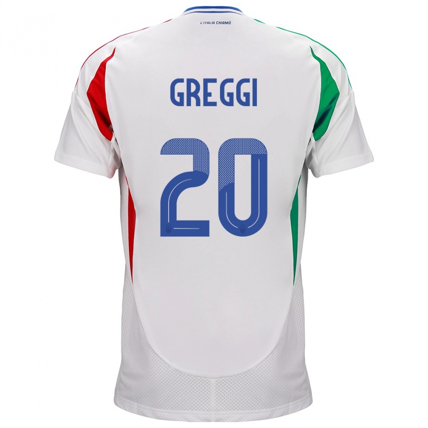 Niño Camiseta Italia Giada Greggi #20 Blanco 2ª Equipación 24-26 La Camisa Chile