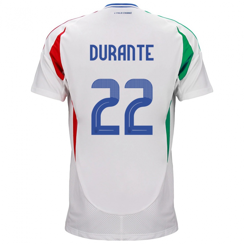 Niño Camiseta Italia Francesca Durante #22 Blanco 2ª Equipación 24-26 La Camisa Chile