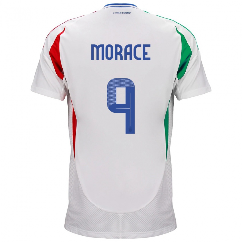 Niño Camiseta Italia Carolina Morace #9 Blanco 2ª Equipación 24-26 La Camisa Chile