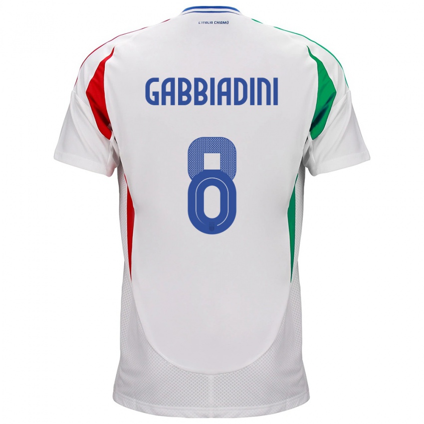 Niño Camiseta Italia Melania Gabbiadini #8 Blanco 2ª Equipación 24-26 La Camisa Chile