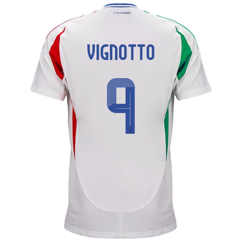 Niño Camiseta Italia Elisabetta Vignotto #9 Blanco 2ª Equipación 24-26 La Camisa Chile