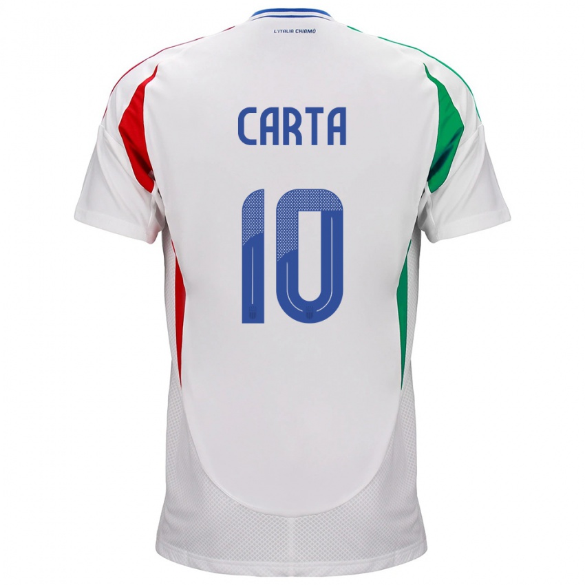 Niño Camiseta Italia Antonella Carta #10 Blanco 2ª Equipación 24-26 La Camisa Chile