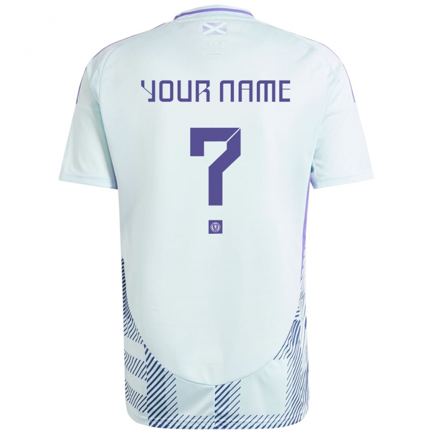 Niño Camiseta Escocia Su Nombre #0 Azul Menta Claro 2ª Equipación 24-26 La Camisa Chile