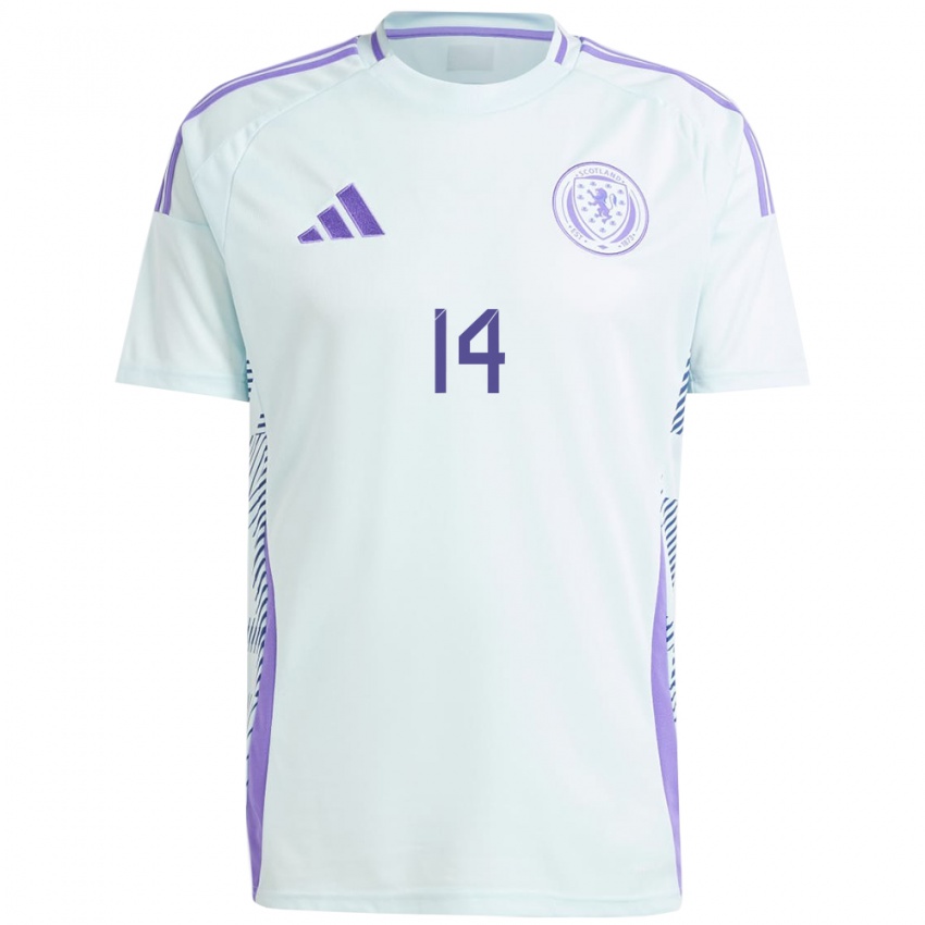 Niño Camiseta Escocia Billy Gilmour #14 Azul Menta Claro 2ª Equipación 24-26 La Camisa Chile