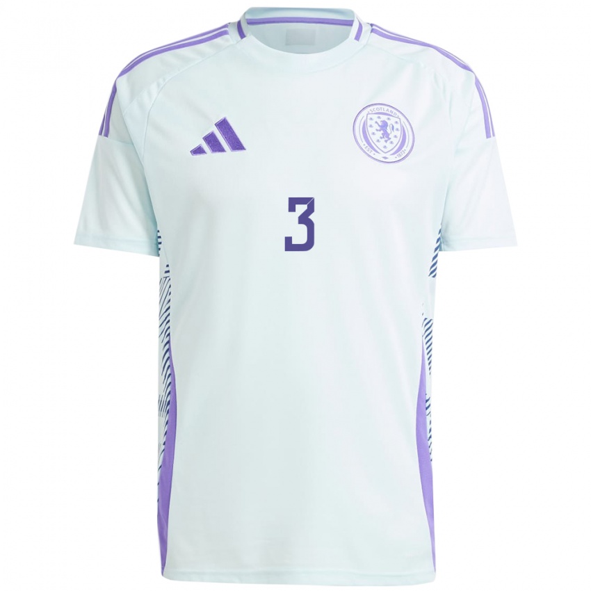 Niño Camiseta Escocia Andrew Robertson #3 Azul Menta Claro 2ª Equipación 24-26 La Camisa Chile